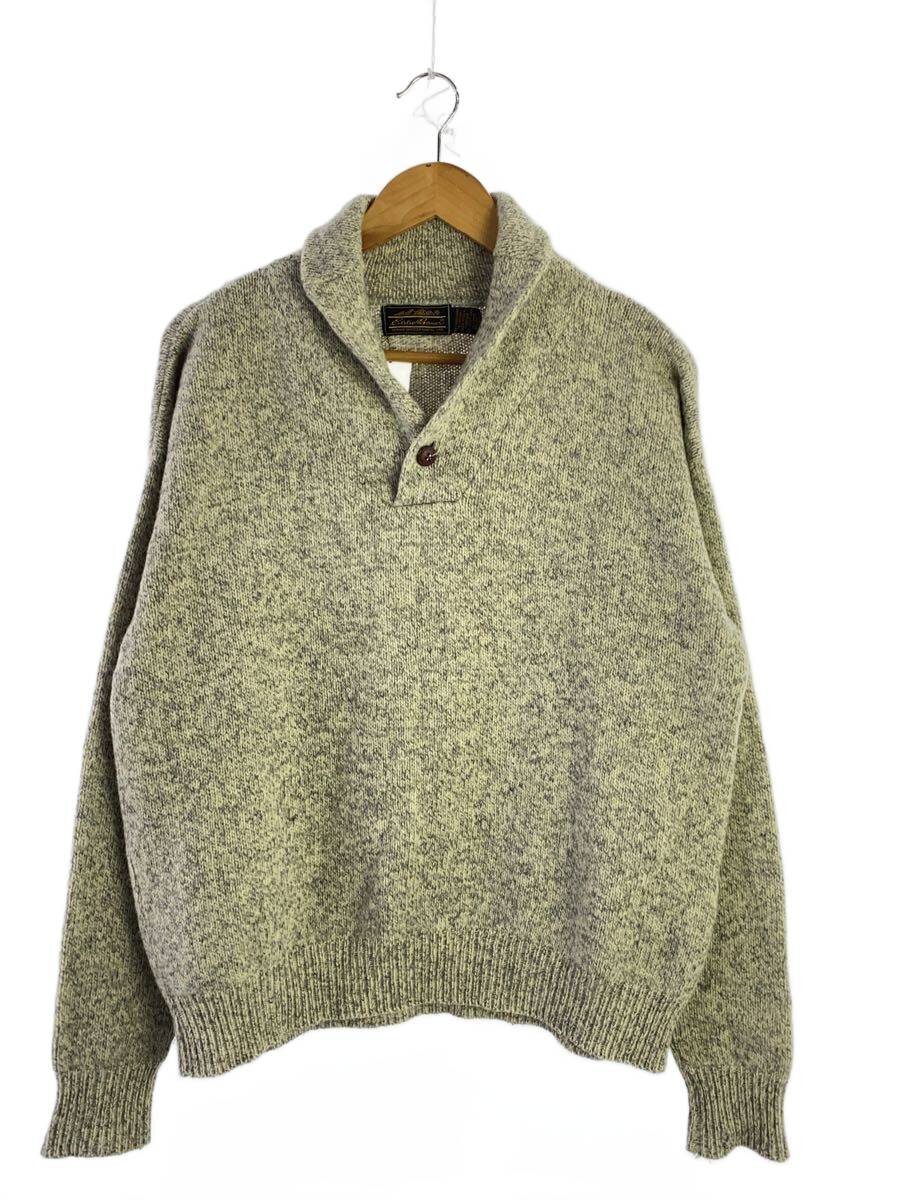 【中古】EDDIE BAUER◆編み物・ティーシャツ(朦朦たる)/L/羊毛/GRY//【メンズウェア】