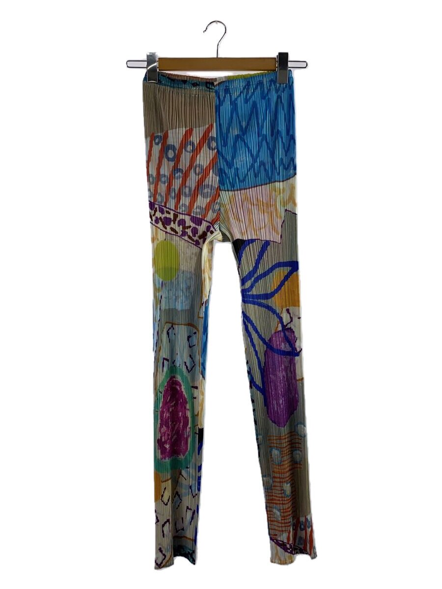 【中古】PLEATS PLEASE ISSEY MIYAKE◆下つ方/4/ポリエステル/マルチ色合い/総柄/PP12-JF413【レディース御召しもの】