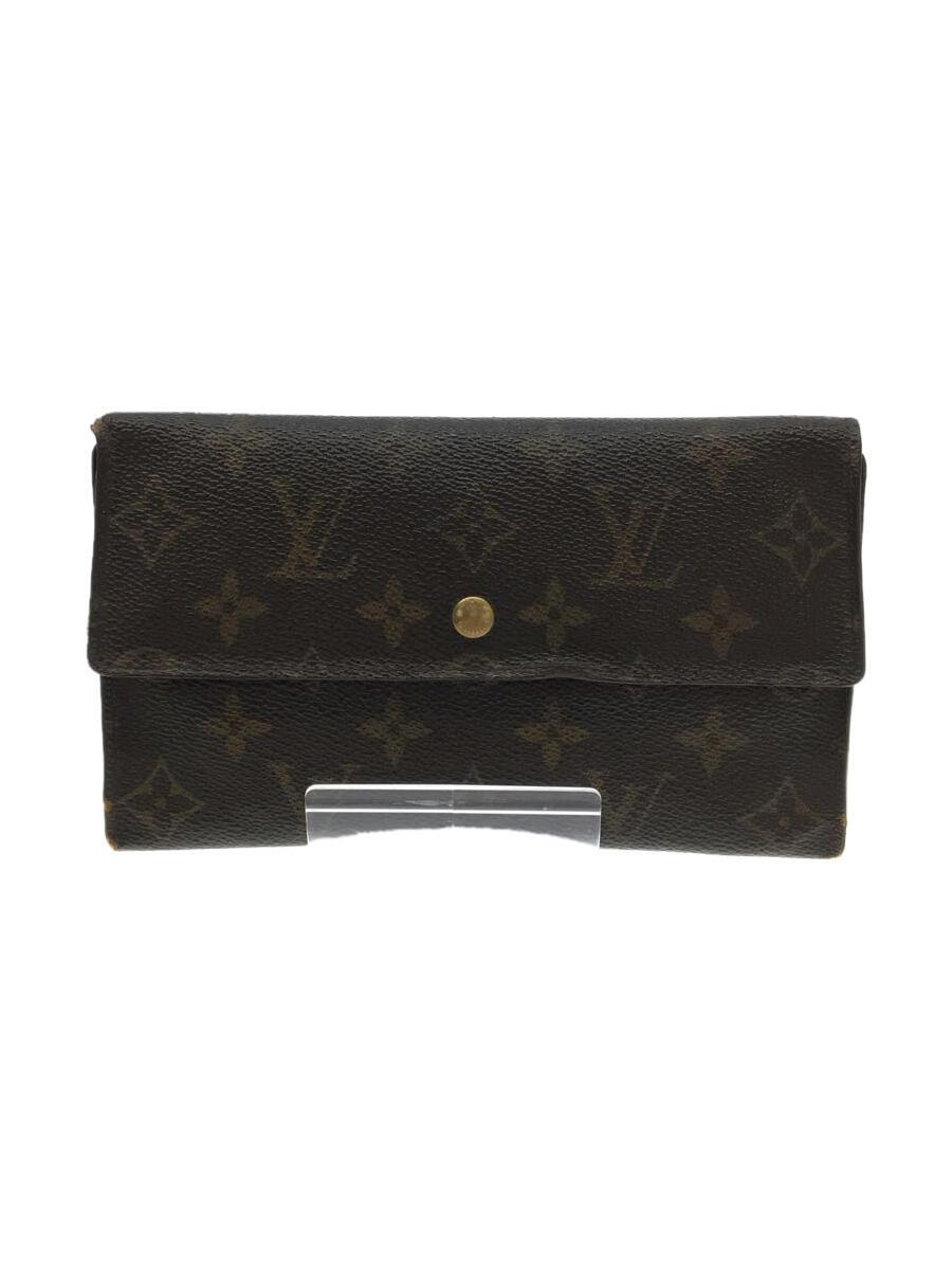 【中古】LOUIS VUITTON◆カード用ポケット付財布_モノグラム_BRW/PVC/BRW/T61216【服飾雑貨他】