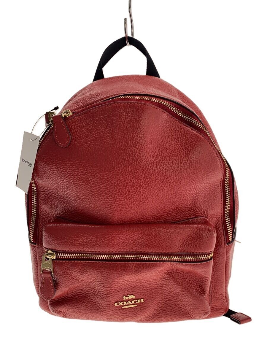 【中古】COACH◆背嚢/なめし革/BRD/無地/F30550【御徒面子】