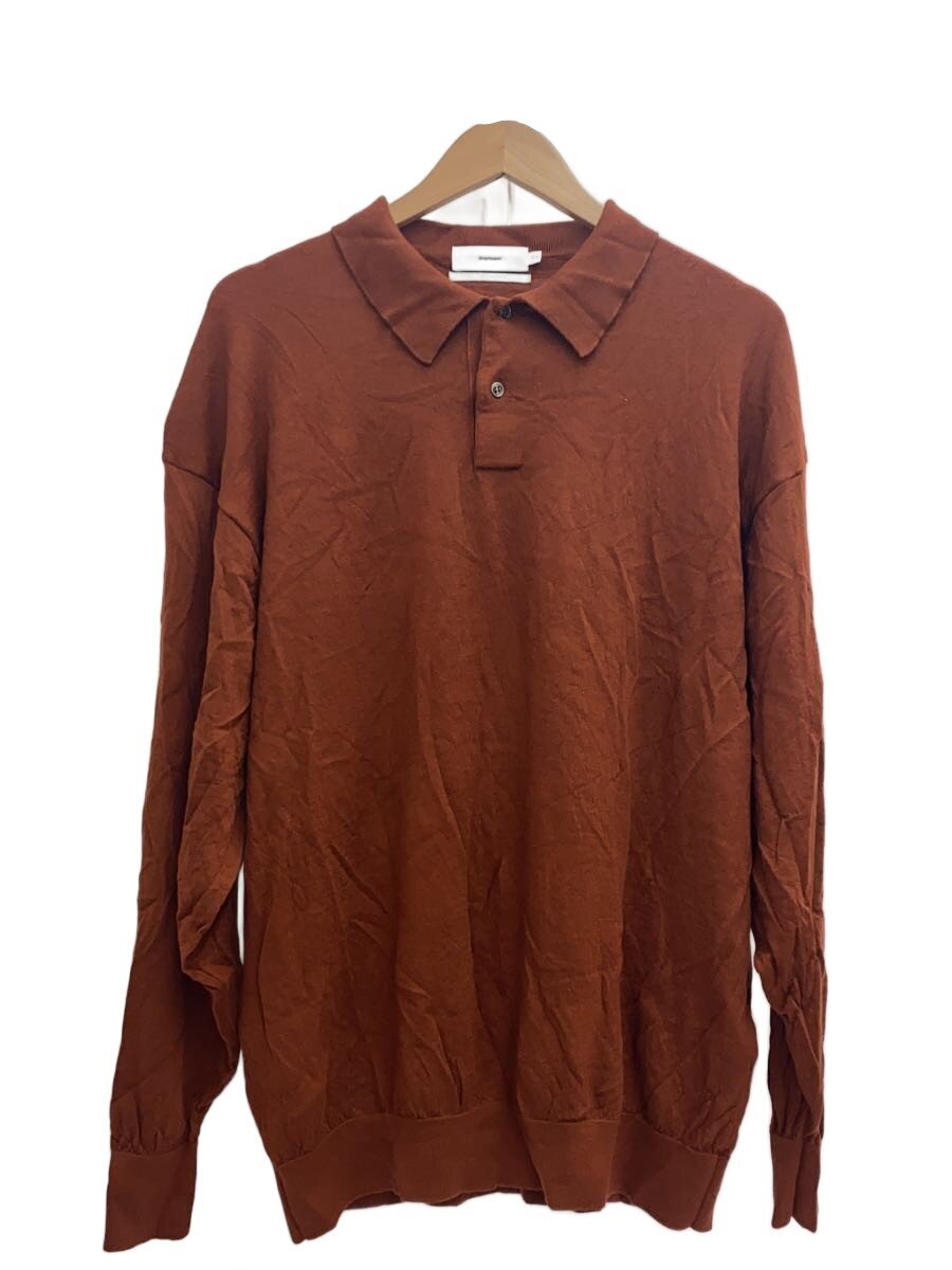 【中古】Graphpaper◆High Gauge Knit Oversized L/S Polo/羊毛/BRW/GM243-80315C//【メンズウェア】