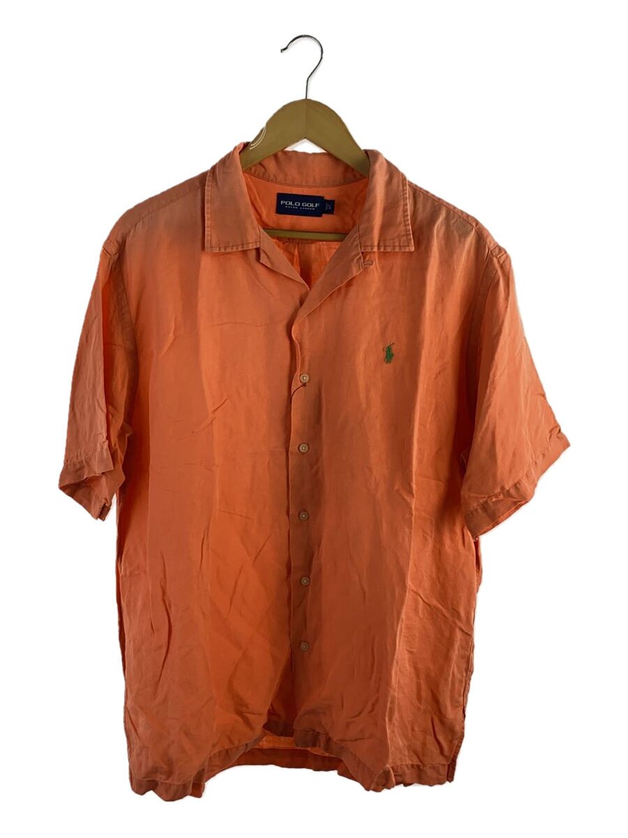 【中古】POLO GOLF◆CALDWELL/半袖プルオーバー/L/絹地リネン/PNK【メンズウェア】