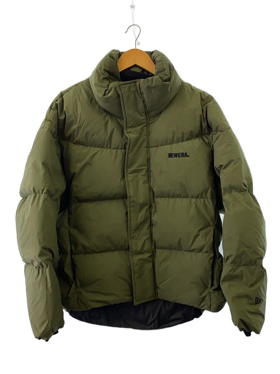 【中古】NEW ERA◆KOR COCOON DOWN JACKET/落ちこむ上衣/M/ポリエステル/カーキ/無地【メンズウェア】