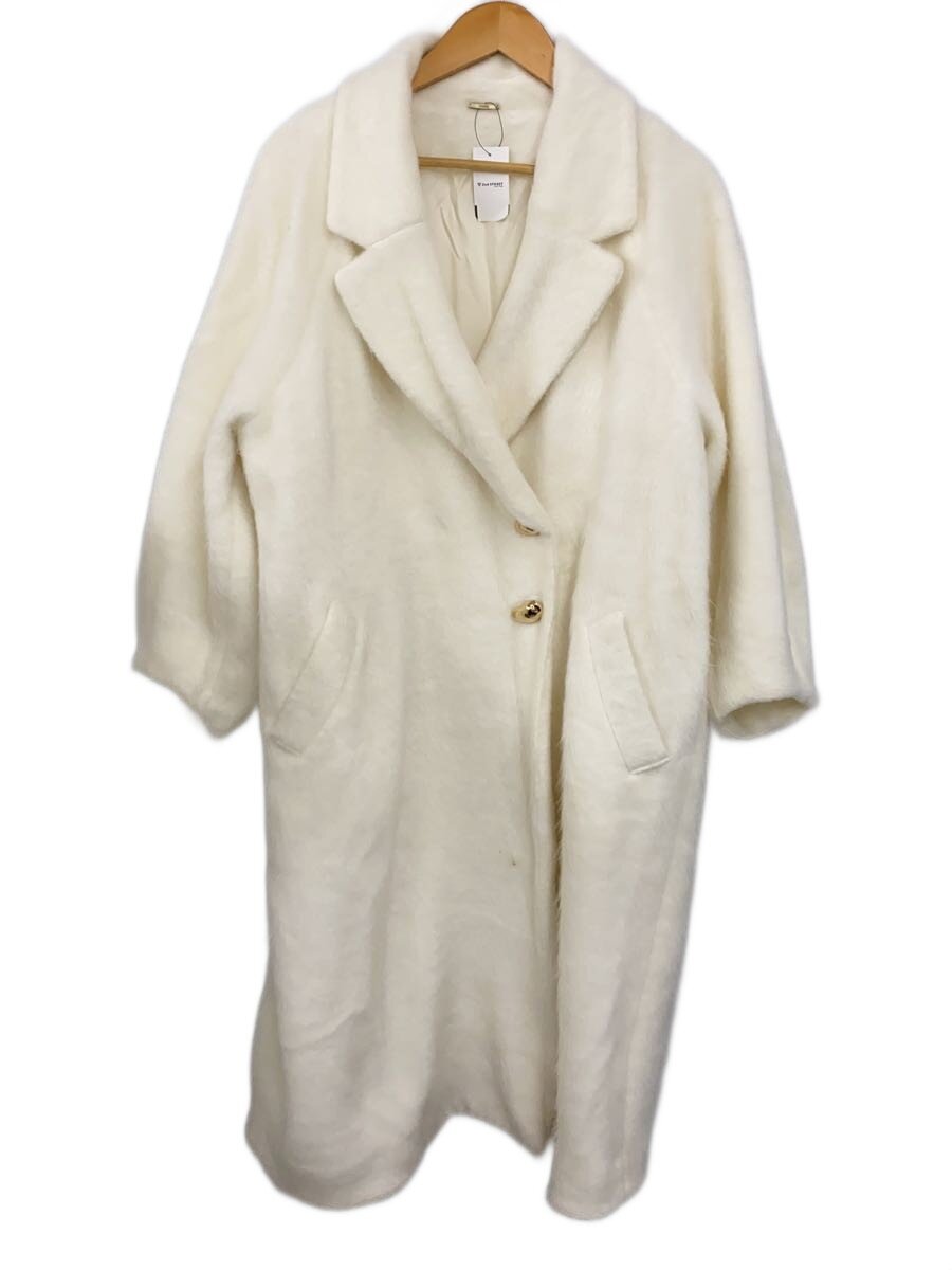 【中古】SNIDEL◆厚地の外套/0/アクリル樹脂/WHT/SWFC245046/24AW/シャギーロングコート【レディース御召しもの】