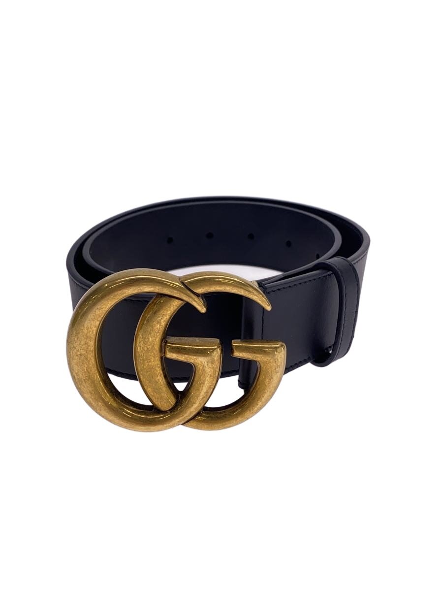 【中古】GUCCI◆胴締め/なめし革/BLK/無地/メンズ【服飾雑貨他】
