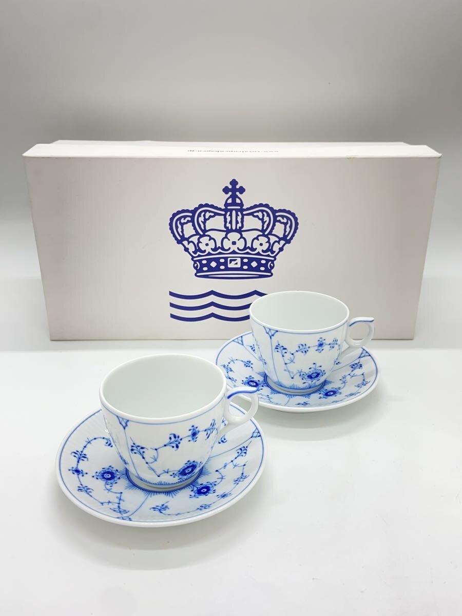 【中古】ROYAL COPENHAGEN◆優勝杯\u0026平円盤/2点仕掛ける/WHT/ブルーフルーテッド 飾り気の無い//【御厨子所備品】