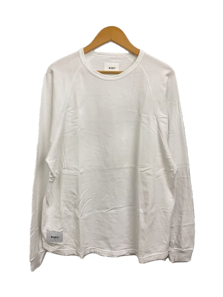 【中古】WTAPS◆長袖プルオーバー/3/綿織物/WHT/241ATDT-CSM17【メンズウェア】