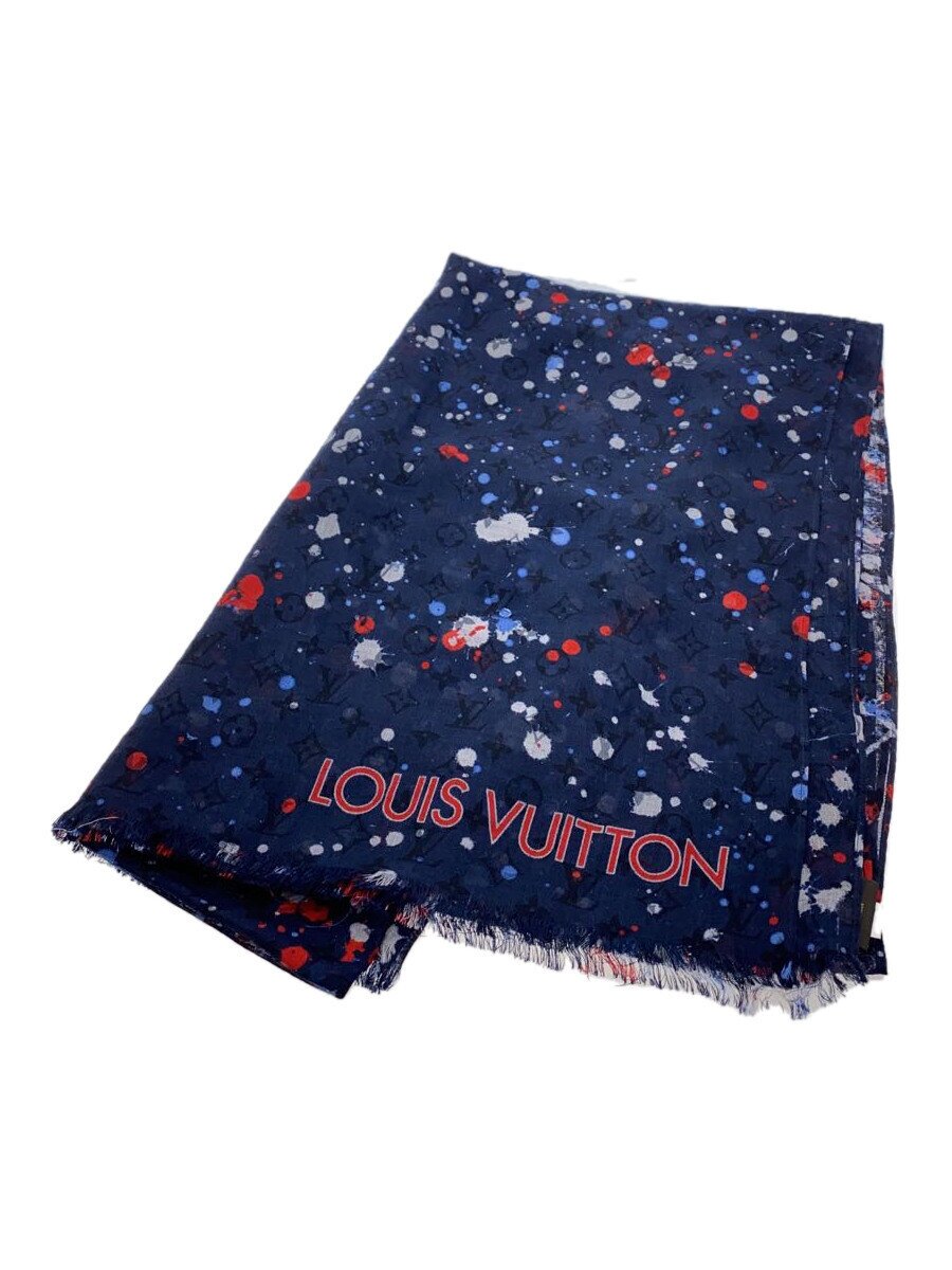 【中古】LOUIS VUITTON◆袈裟/羊毛/NVY/総柄/レディース/M70607【服飾雑貨他】