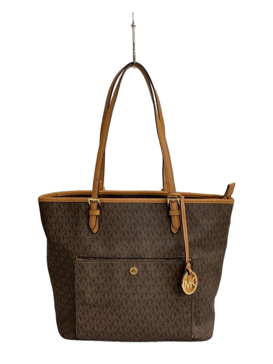 【中古】MICHAEL KORS◆トートバッグ/BRW/総柄/30s7gttt7b【御徒面子】