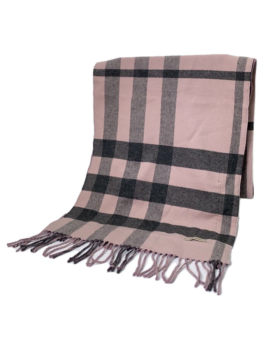 【中古】BURBERRY◆えり巻き/カシミヤ/PNK/照合のしるし/レディース/ITANTVAL63CAS【服飾雑貨他】