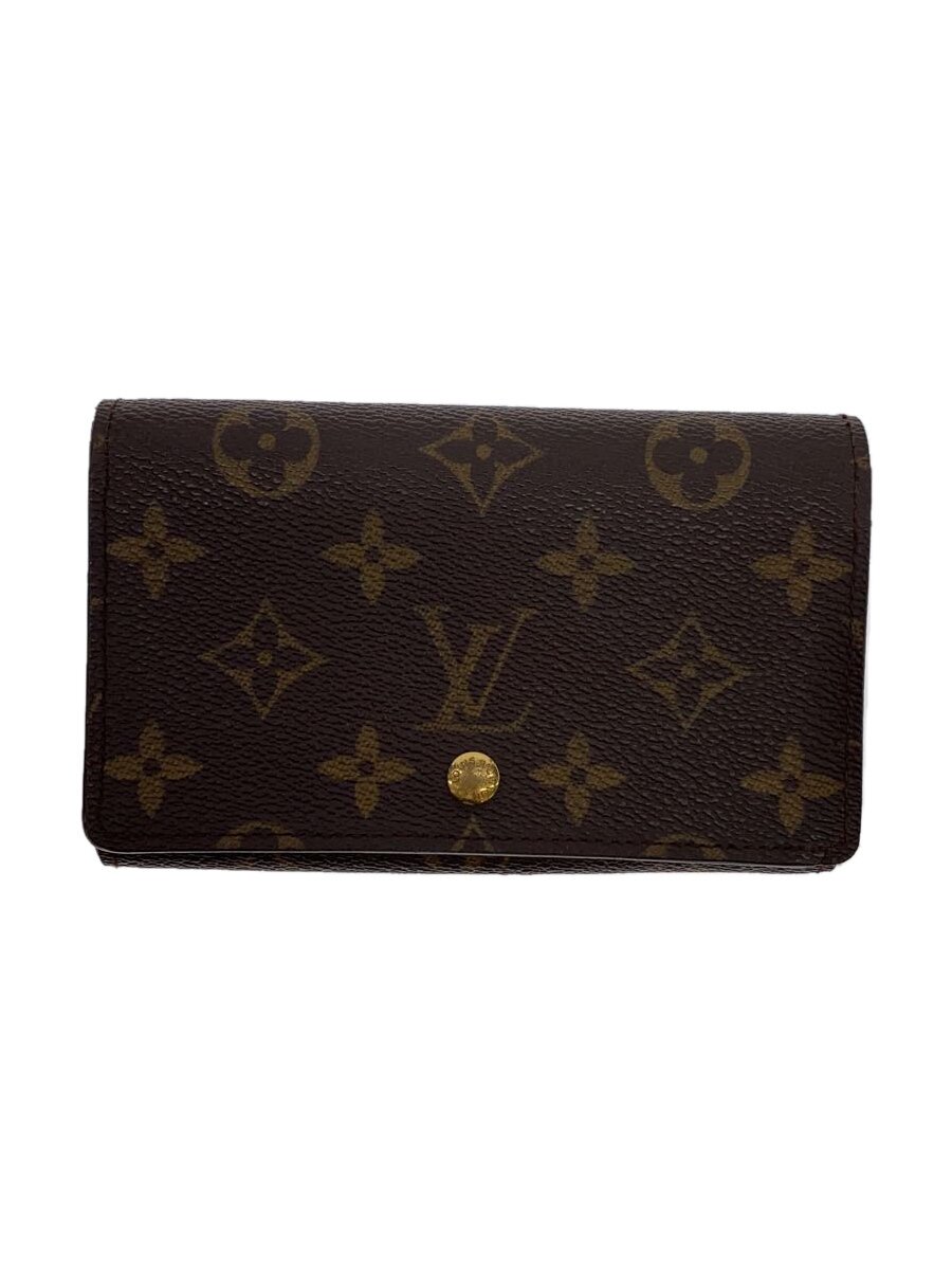 【中古】LOUIS VUITTON◆1)ポルト・モネ・ビエ・トレゾール_モノグラム・キャンバス_BRW/PVC/BRW/レディース【服飾雑貨他】
