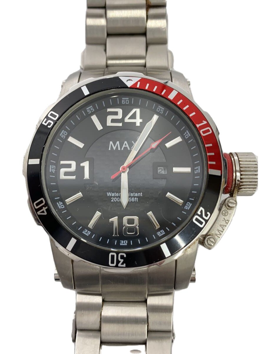 【中古】MAX◆XL WATCHES/石英ウオッチ/アナログ/ステンレス鋼/BLK/SLV/5-MAX543【服飾雑貨他】
