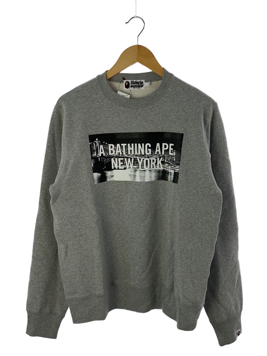【中古】A BATHING APE◆流汗/L/綿織物/GRY/無地/newyork10周年【メンズウェア】