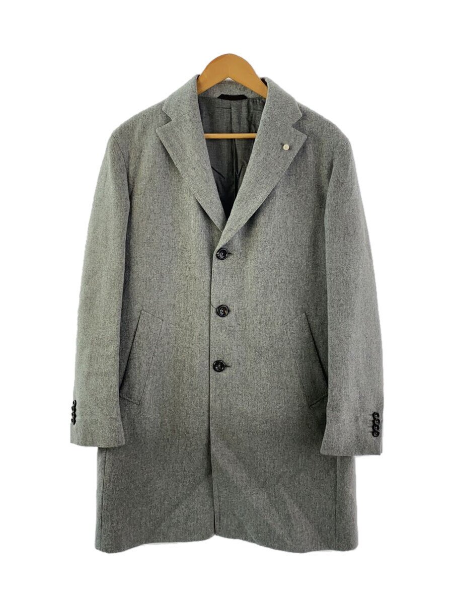 【中古】Luigi Bianchi Mantova◆LORO PIANA/GREEN STORM SYSTEM/厚地の外套/50/羊毛/薄墨色/無地【メンズウェア】
