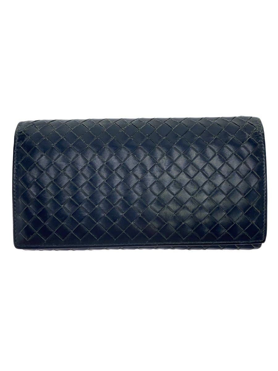【中古】BOTTEGA VENETA◆長紙入れ/なめし革/NVY/メンズ【服飾雑貨他】