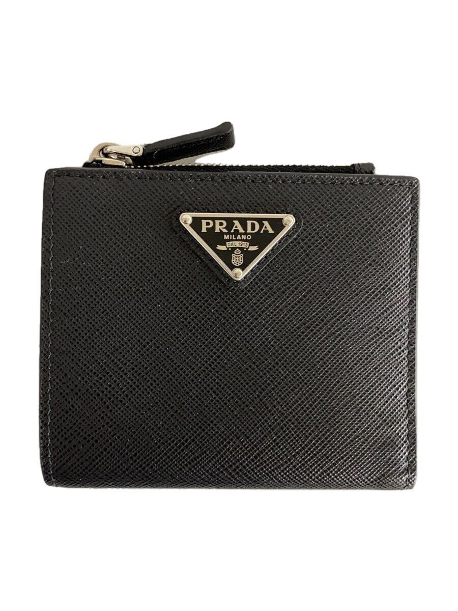 【中古】PRADA◆2つ折り金入れ/--/BLK/メンズ/2ML049【服飾雑貨他】