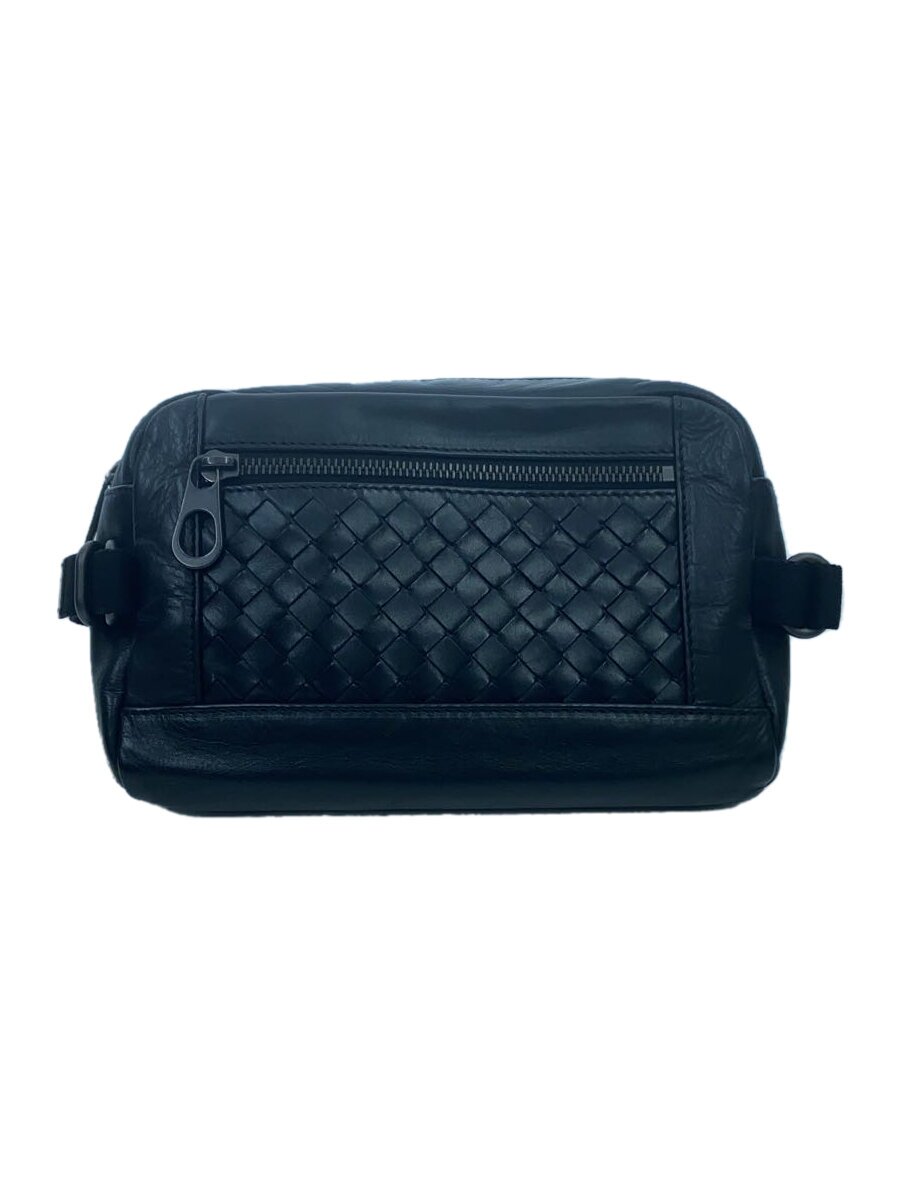 【中古】BOTTEGA VENETA◆イントレチャート/酉の方角御徒面子/なめし革/BLK/黒【御徒面子】