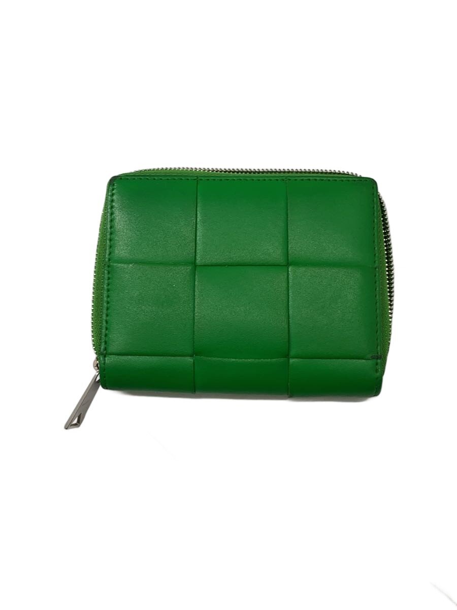【中古】BOTTEGA VENETA◆2つ折り札入れ/なめし革/GRN/レディース/なめし革構成成分不都合有//【服飾雑貨他】
