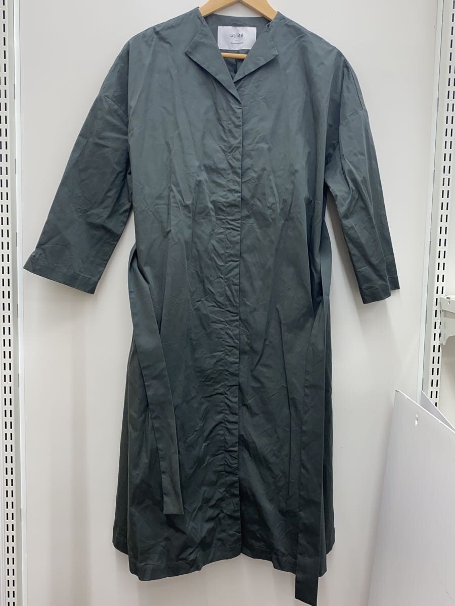 【中古】utilite◆厚地の外套/--/綿織物/GRY/utg1907-33【レディース御召しもの】
