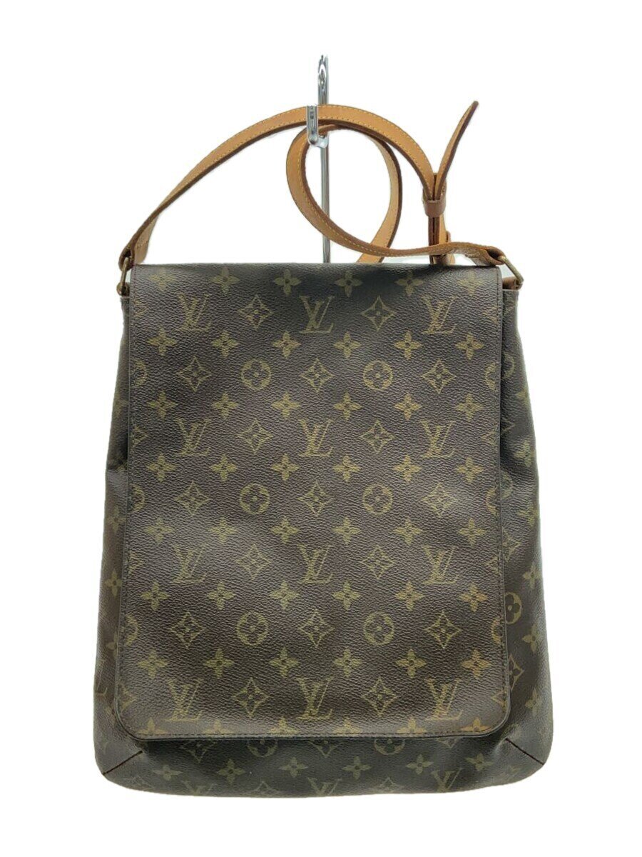 【中古】LOUIS VUITTON◆ミュゼット_モノグラム・帆布_BRW/PVC/BRW/総柄//【御徒面子】