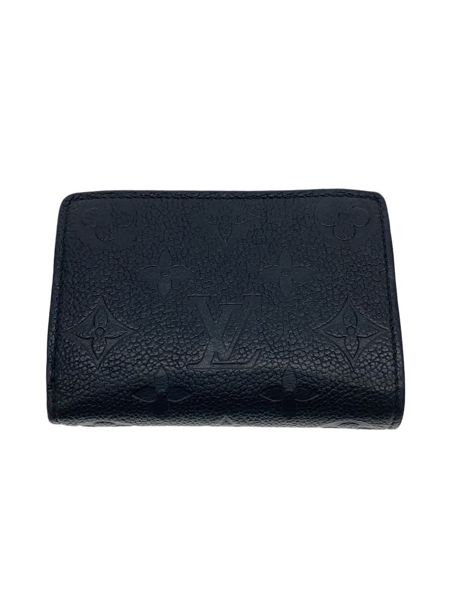 【中古】LOUIS VUITTON◆ポルト・フォイユ・クレア_モノグラム・アンプラント/レザー/BLK/レディース【服飾雑貨他】