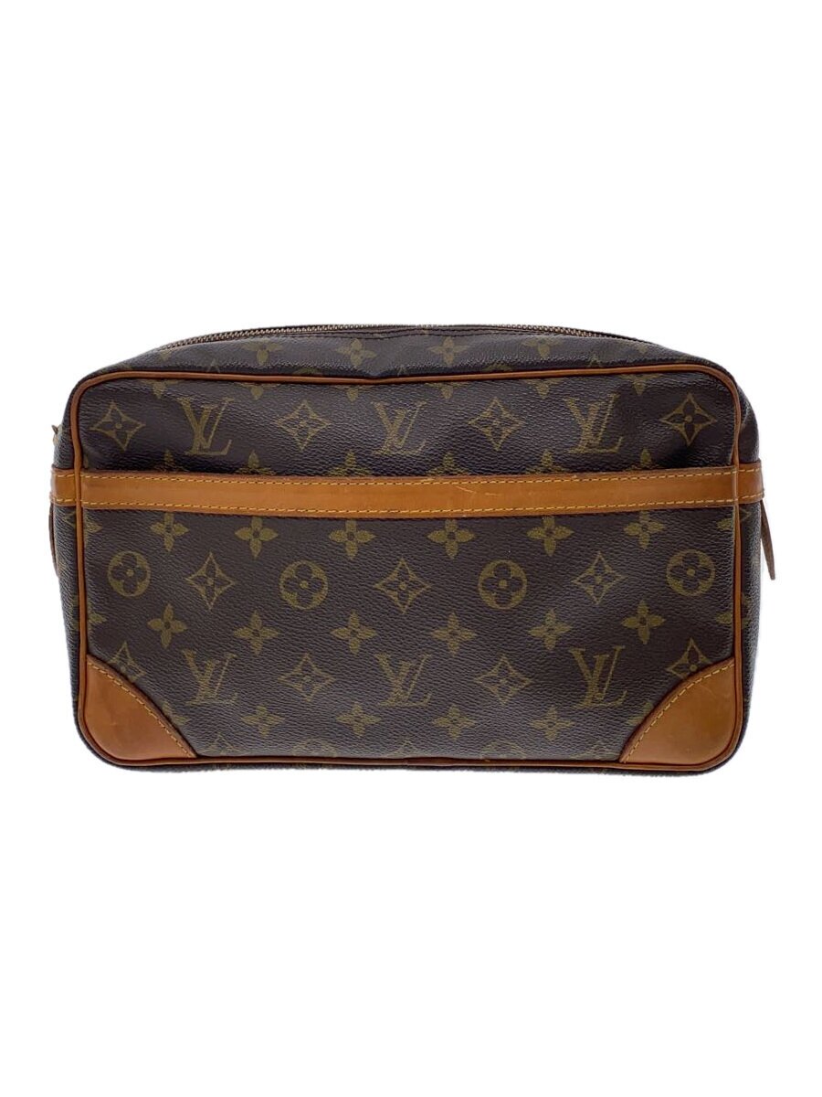 【中古】LOUIS VUITTON◆コンピエーニュ28_モノグラム・帆布_BRW/PVC/BRW【御徒面子】