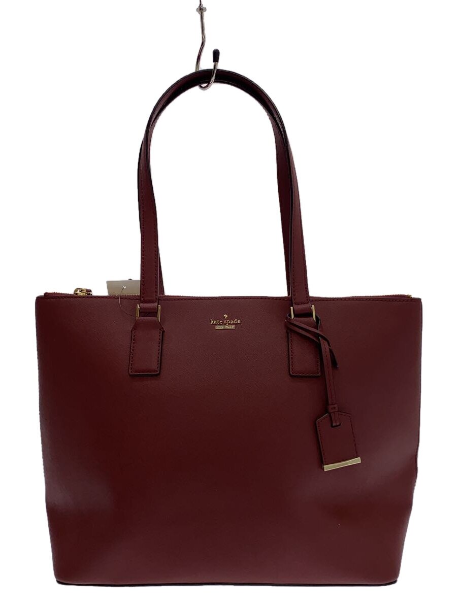 【中古】kate spade new york◆トートバッグ/なめし革/BRD【御徒面子】