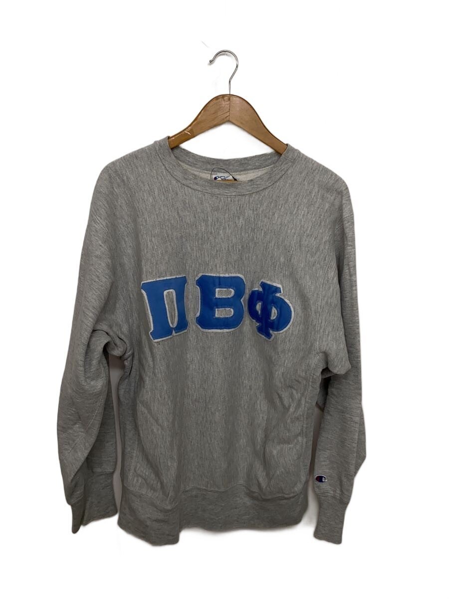 【中古】Champion◆80s/リバースウィーブ/汗水/XL/綿織物/薄墨色/紋章//【メンズウェア】