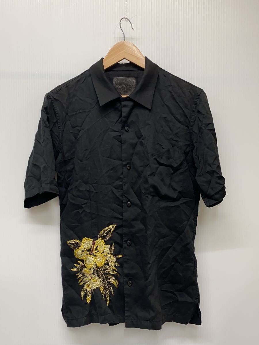 【中古】ISAMU KATAYAMA BACKLASH◆オープンカラーシャツ/刺しゅう/M/綿織物/BLK/無地/SB-15-001//【メンズウェア】