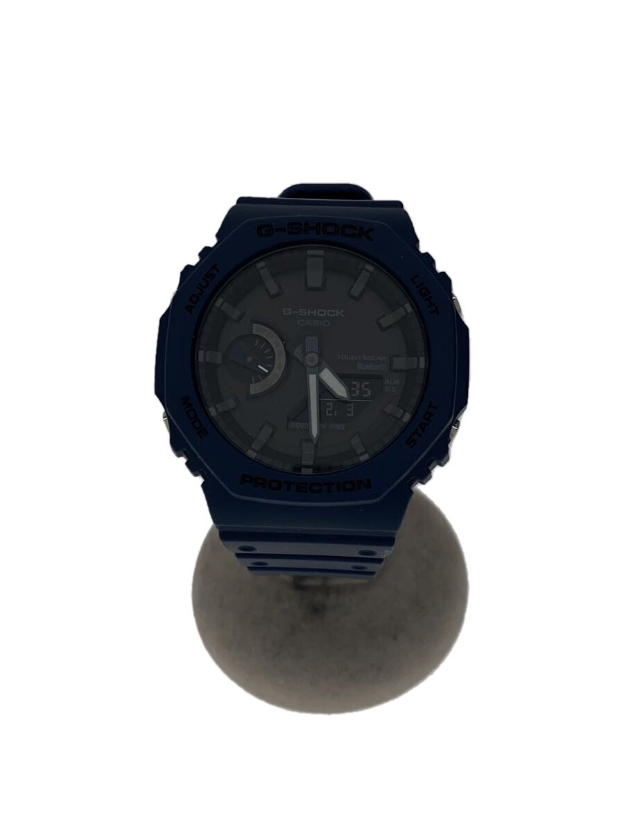 【中古】CASIO◆石英ウオッチ/ソーラー/Bluetooth/デジアナ/天然ゴム/BLK/NVY/SS/GA-B2100【服飾雑貨他】