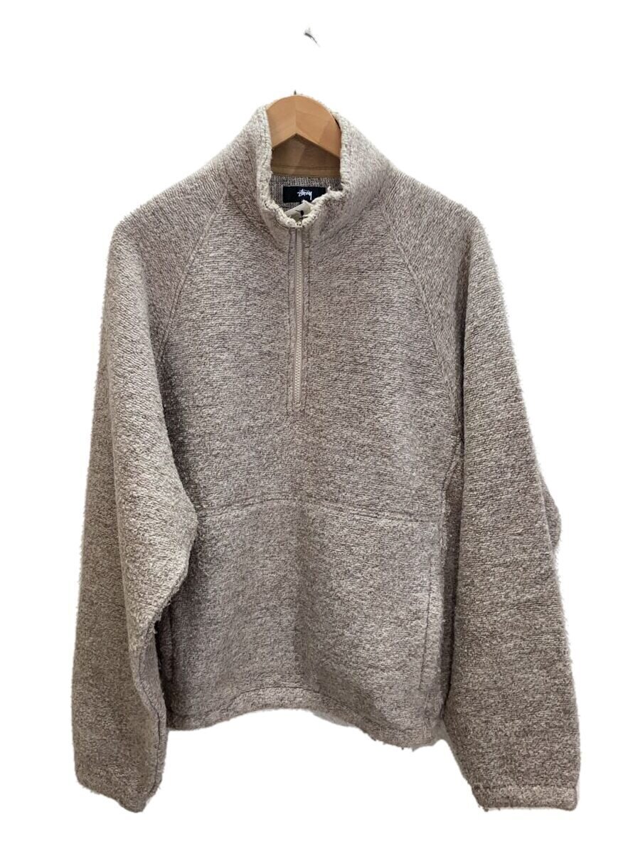 【中古】STUSSY◆編み物・スウェーター(薄っぺら)/L/--/BEG/118567【メンズウェア】