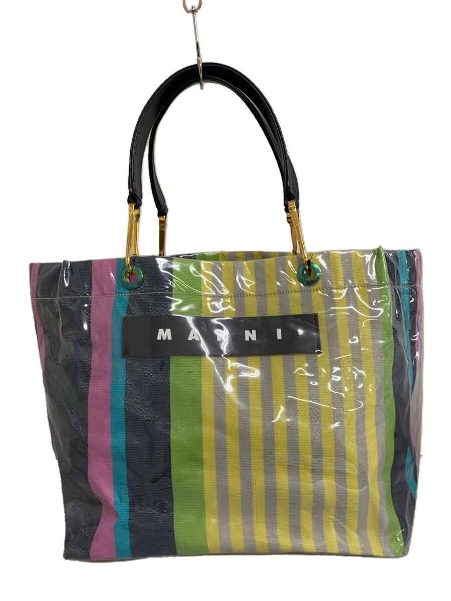 【中古】MARNI◆ハンドバッグ/ナイロン/マルチカラー/ストライプ/SHMP0015Q0 P2740【バッグ】｜2ｎｄ STREET 店 16,089円