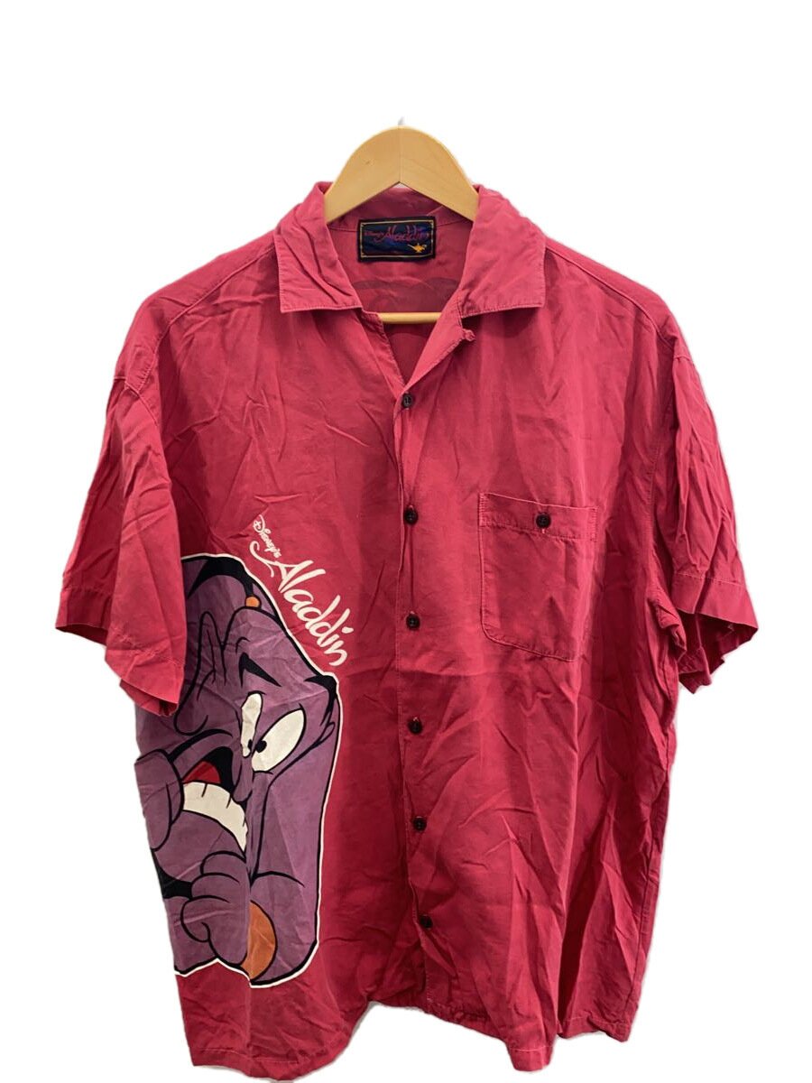 【中古】Disney◆アロハシャツ/--/--/RED/official/アラジン/人絹【メンズウェア】