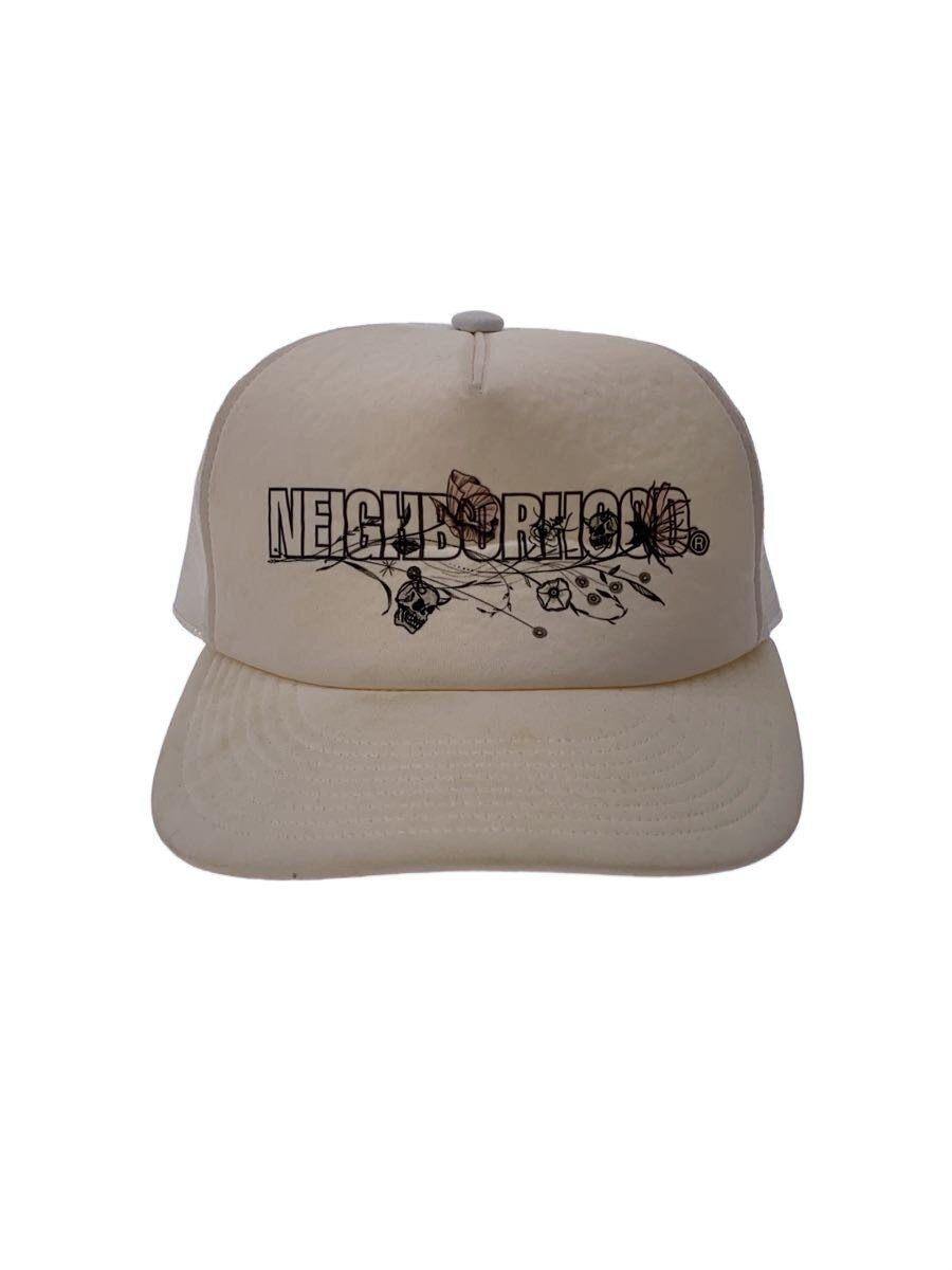 【中古】NEIGHBORHOOD◆NH/×DR WOO./メッシュ旗がしら/FREE/ポリエステル/WHT/241HCDWN-HT01S//【服飾雑貨他】