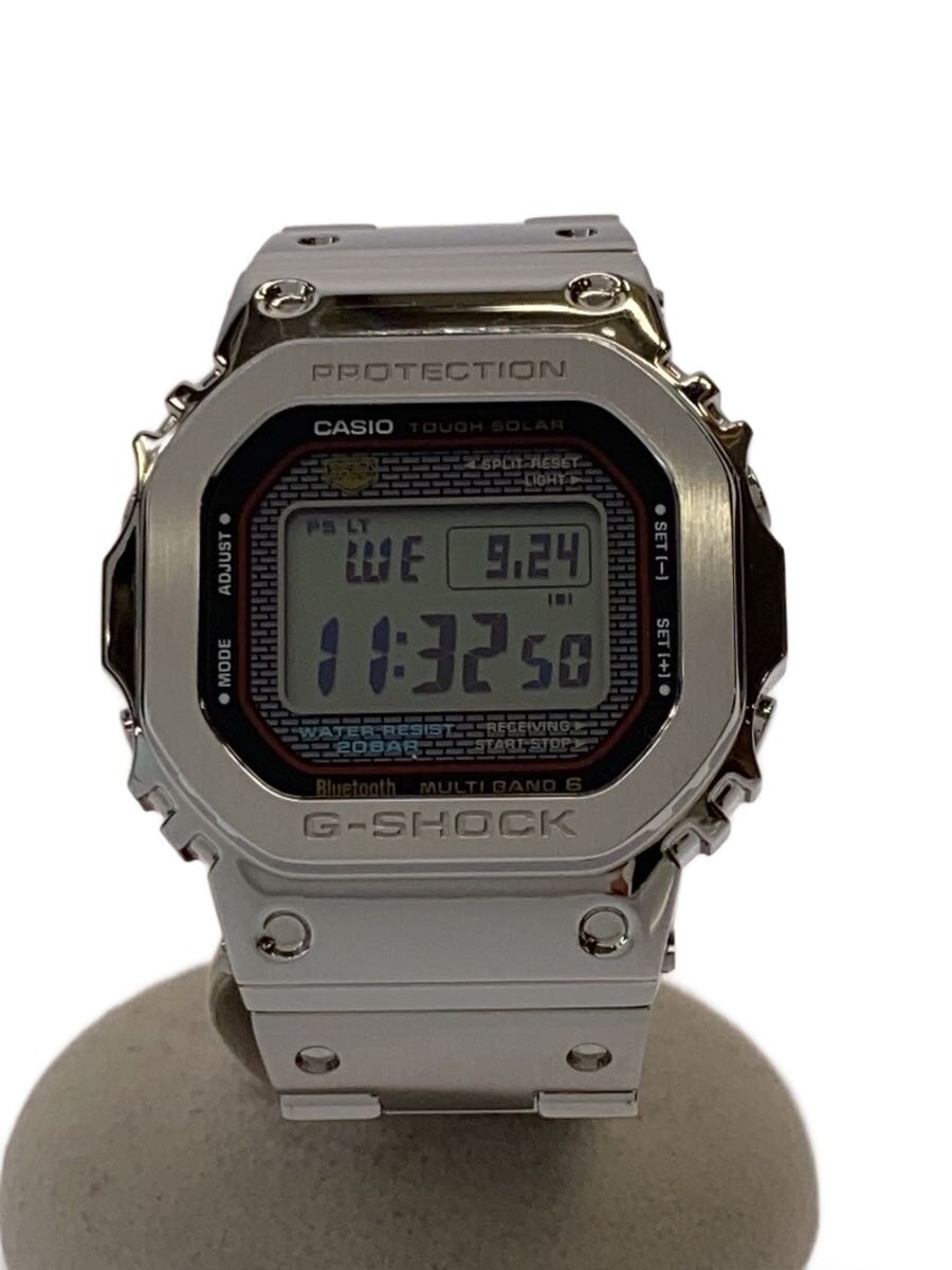 【中古】CASIO◆ソーラーウオッチ_G-SHOCK/デジタル/ステンレス鋼/SLV【服飾雑貨他】