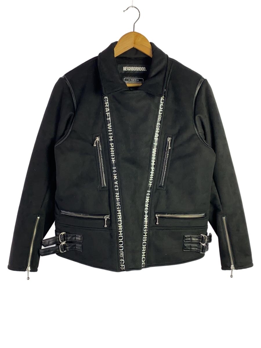 【中古】NEIGHBORHOOD◆ダブルライダースジャケット/M/ポリエステル/ブラック/192PPNH-JKM06【メンズウェア】｜2ｎｄ STREET 店