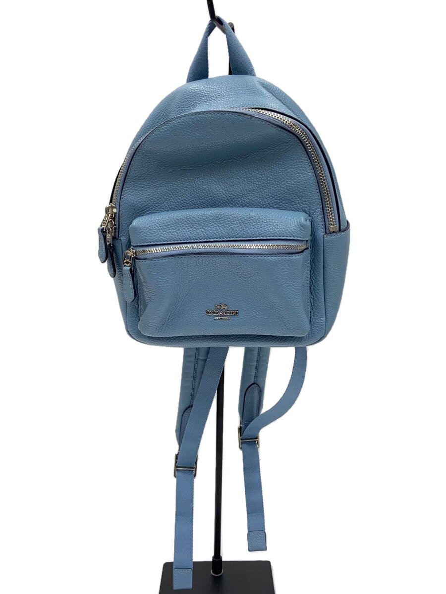 【中古】COACH◆背嚢/なめし革/BLU/F38263【御徒面子】