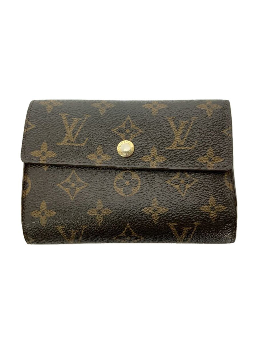 【中古】LOUIS VUITTON◆ポルト・フォイユ・アレクサンドラ_モノグラム・キャンバス_BRW/PVC/BRW/レディース【服飾雑貨他】