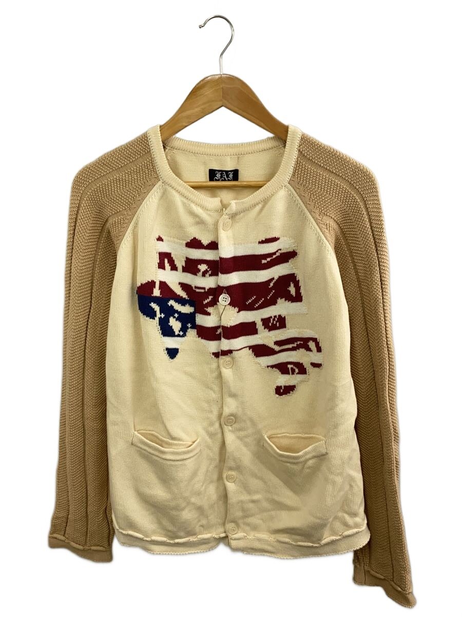 【中古】Fake Ass Flowers◆Angel Raglan Knit Cardigan(薄っぺら)/2/綿織物/BEG/002341303【メンズウェア】