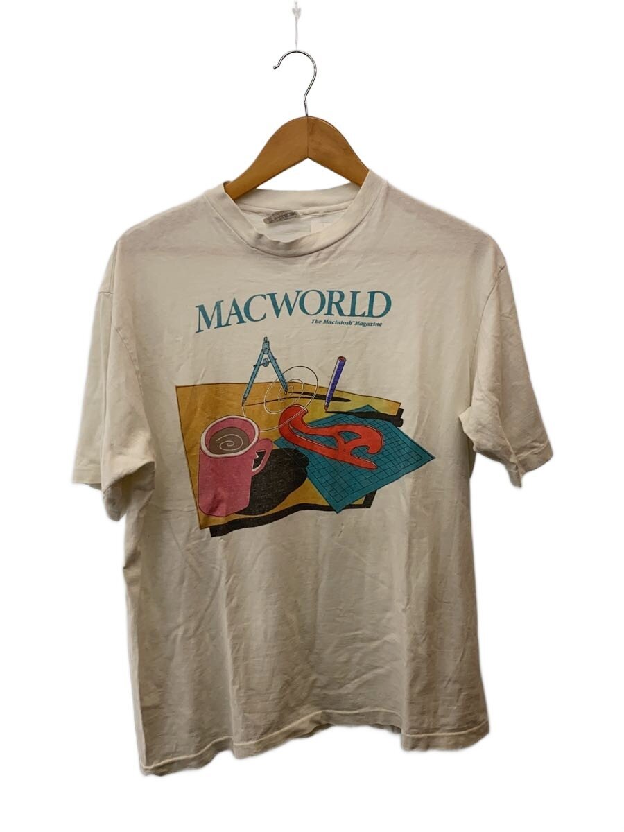 【中古】Hanes◆90s/Macworld/Tシャツ/L/コットン/ホワイト/フロントホツレ【メンズウェア】｜2ｎｄ STREET 店