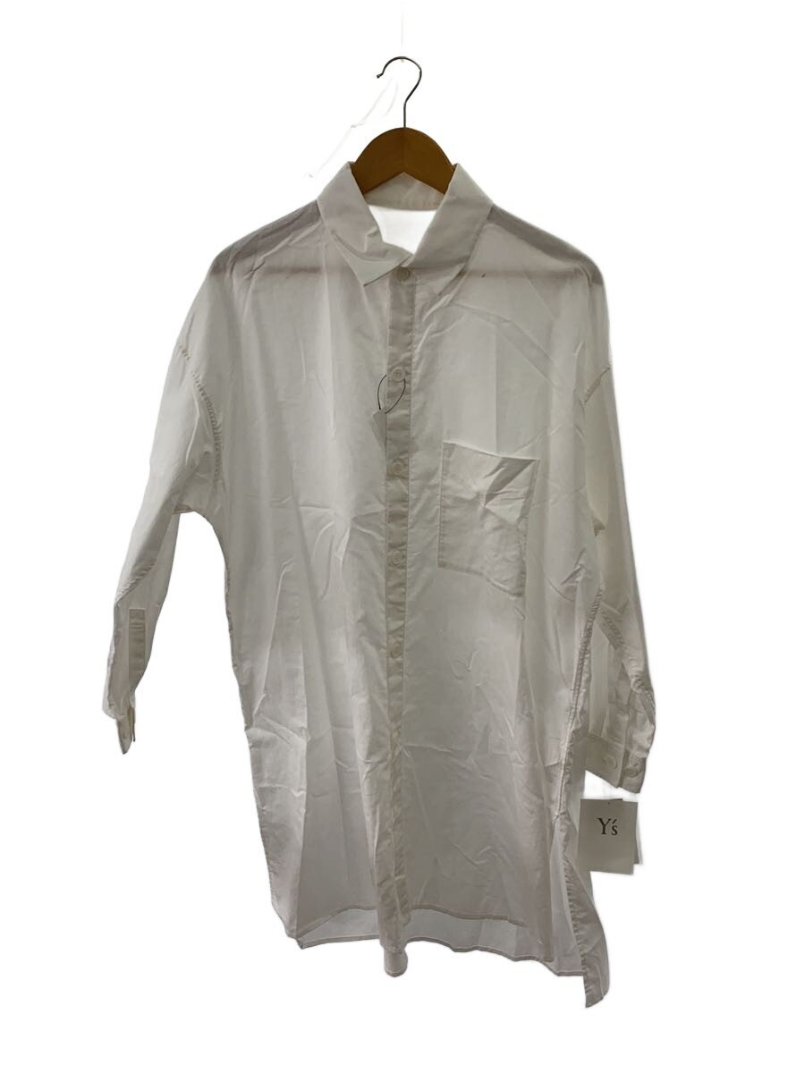 【中古】Y’s◆OVERSIZED LONGSLEEVE SHIRT/長袖プルオーバー/2/綿織物/WHT/YY-B82-003【レディースお召しもの】