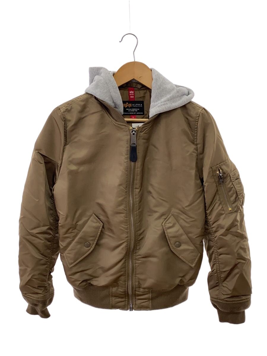 【中古】ALPHA INDUSTRIES◆航空上衣/S/ナイロン/BRW/無地/TA7077-012【レディース御召しもの】