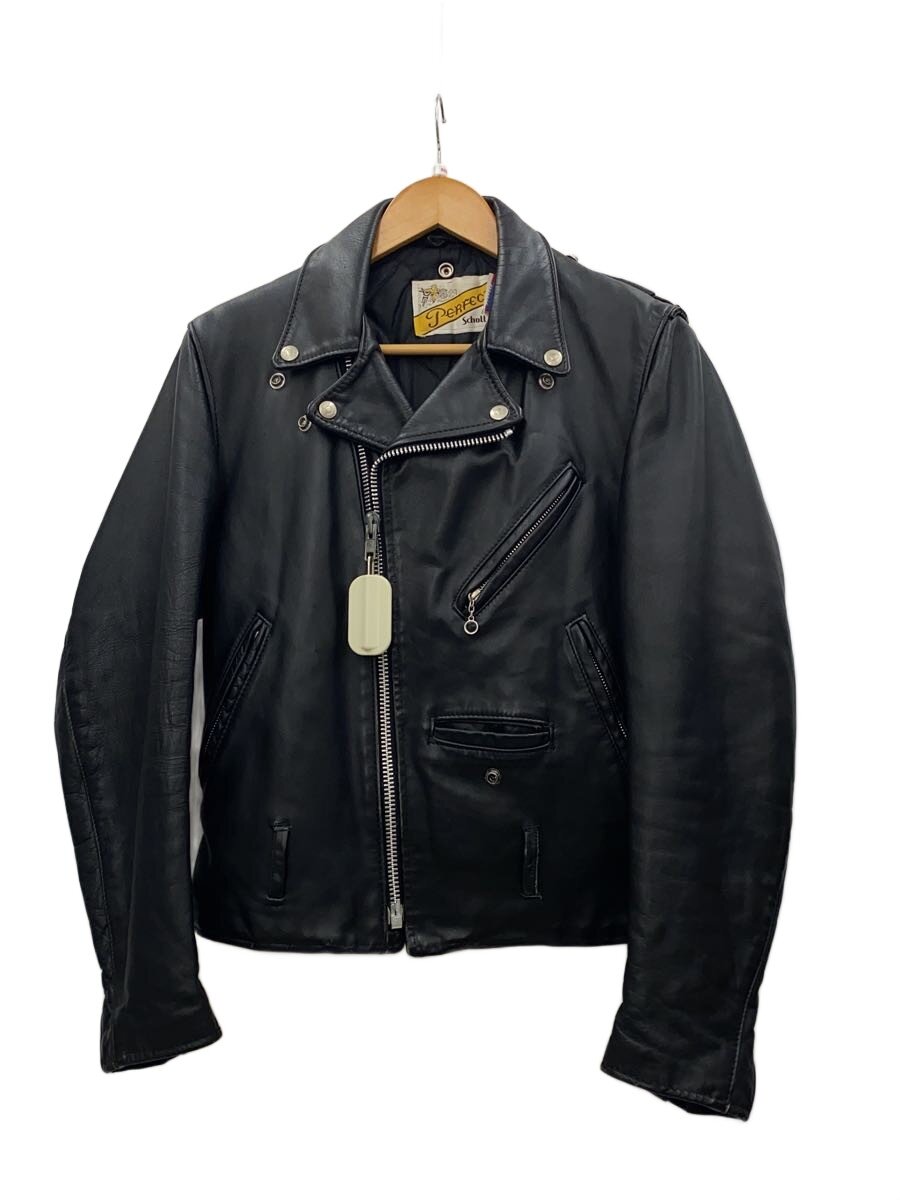 【中古】Schott◆80s/USA製/ダブルライダースジャケット/BLK//【メンズウェア】