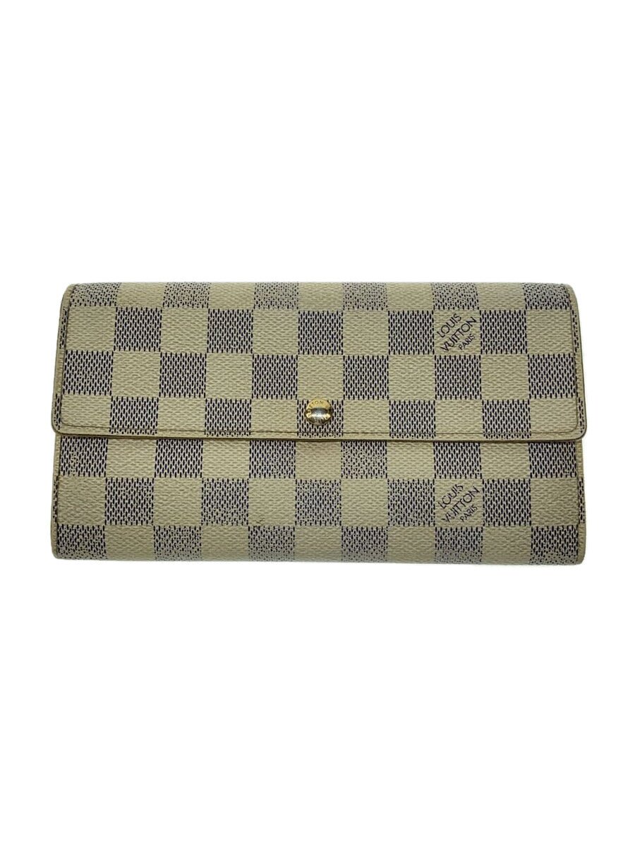 【中古】LOUIS VUITTON◆1)ポルト・フォイユ・サラ_ダミエ・アズール_WHT/PVC/WHT/総柄/レディース【服飾雑貨他】|2nd STREET 店