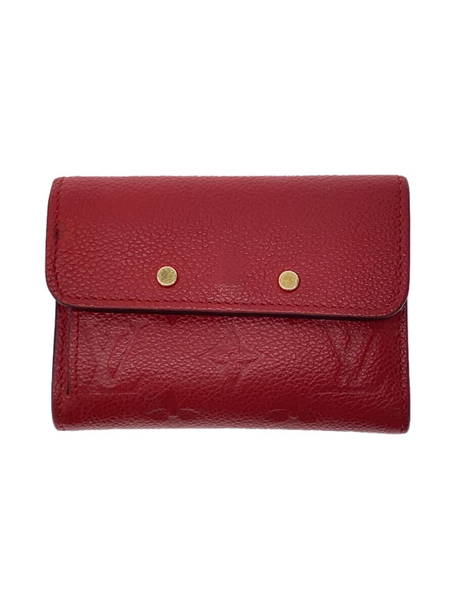 【中古】LOUIS VUITTON◆ポルト・フォイユ・ポンヌフ・コンパクト_モノグラム・アン工業プラント_RED/牛皮/RED/レディース【服飾雑貨他】