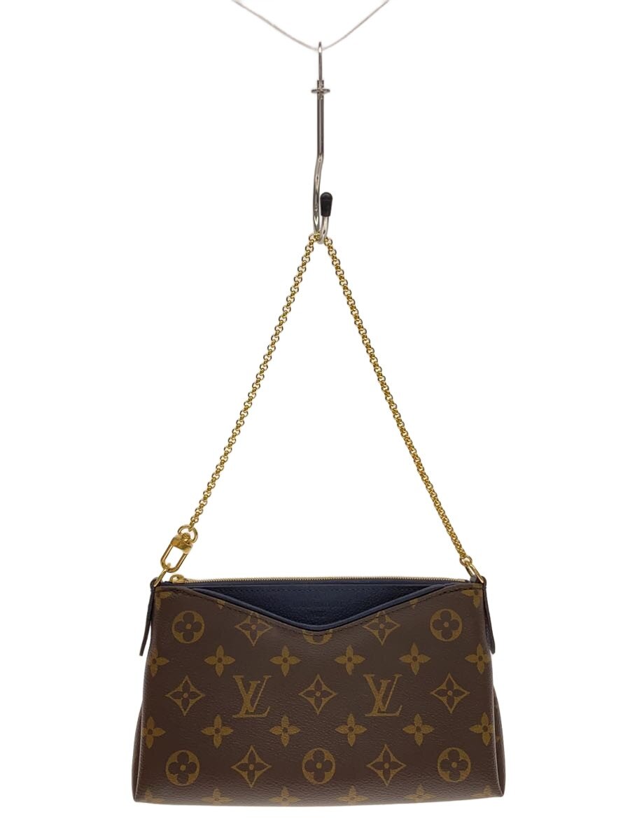 【中古】LOUIS VUITTON◆パラス・クラッチペダル_モノグラム・帆布_マリーヌ/PVC/BRD【御徒面子】