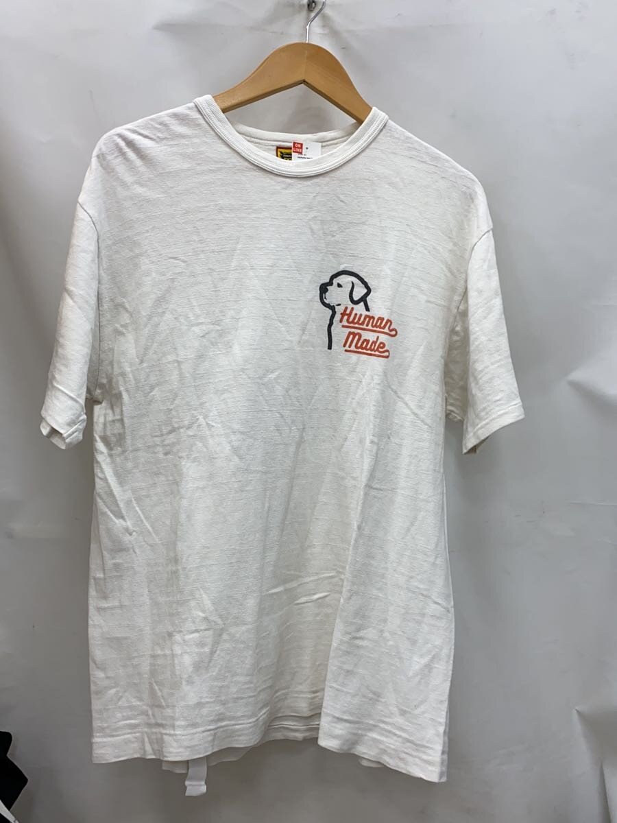 【中古】HUMAN MADE◆ラブラドール/犬/プルオーバー/L/綿織物/白いこと/刷り上げる/汚れた状態有/? NULL ?【メンズウェア】