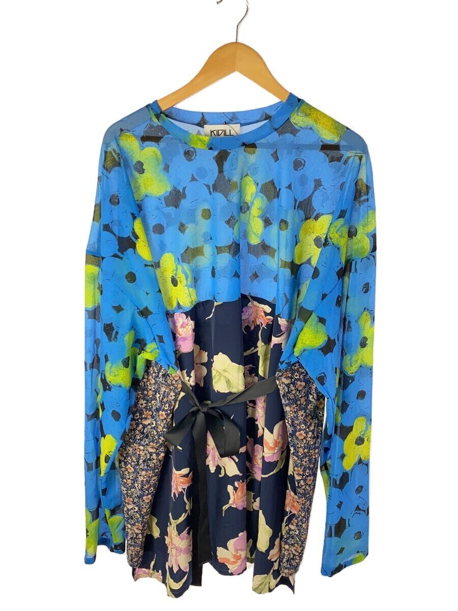 【中古】KIDILL◆24AW/DOCKING SHEER FLOWER DRESS長袖ワンピース/FREE/ポリエステル/BLU/【レディースウェア】|2nd STREET 店