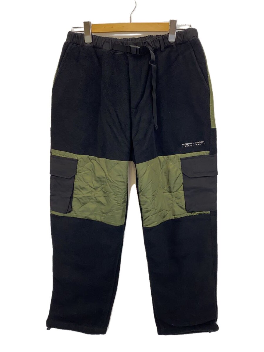 【中古】LIBERE◆FLEECE PANTS/M/ポリエステル/黒いこと×カーキ/225312/メンズ【レディースお召しもの】