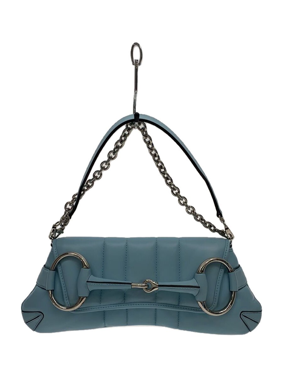 【中古】GUCCI◆ミディアム ショルダーバッグ_グッチ ホースビットチェーン/レザー/BLU/無地//【バッグ】｜2ｎｄ STREET 店 91,113円